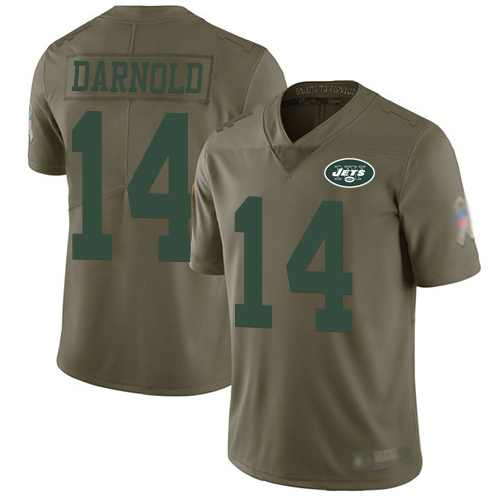 New York Jets Limited Olive Men Sam Darnold Jersey NFL Football #14 2017 Salute to Service->new york jets->NFL Jersey